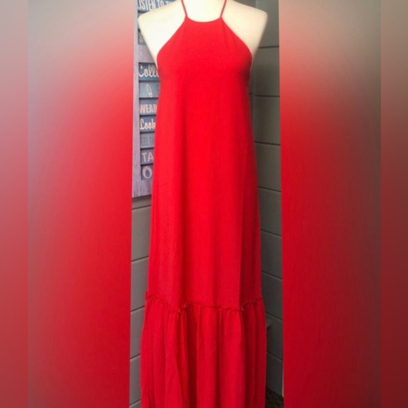 VICI boho chic red flowy maxi dress w/ halter neck & open strappy back NEW🎉SALE - Picture 6 of 11